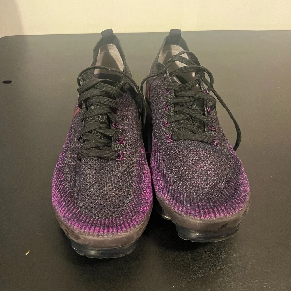 Purple and Black Athletic Shoes Vapormax Flyknit